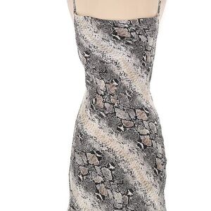 Snake Print Cowl Neck Slip Dress